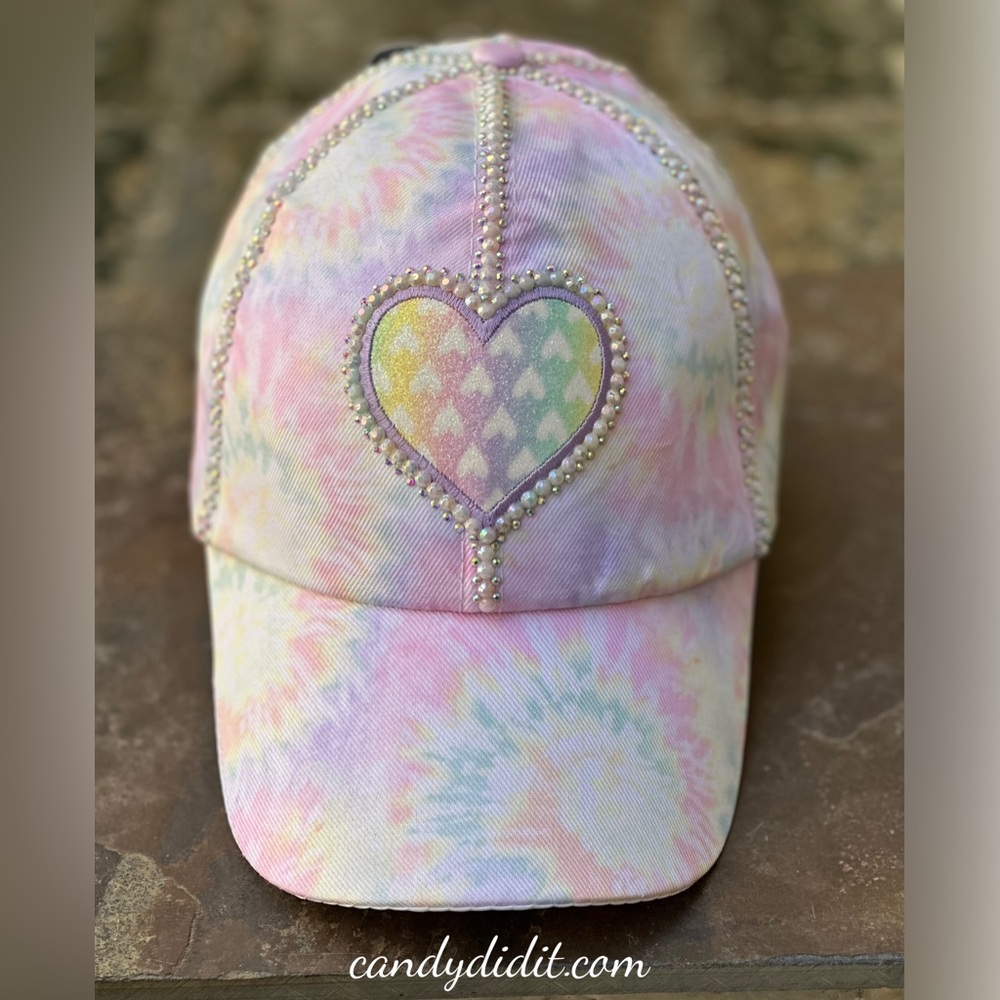 Adorable Pastel Princess Crystal Encrusted Handmade Ball Cap Bt Candy Did It!